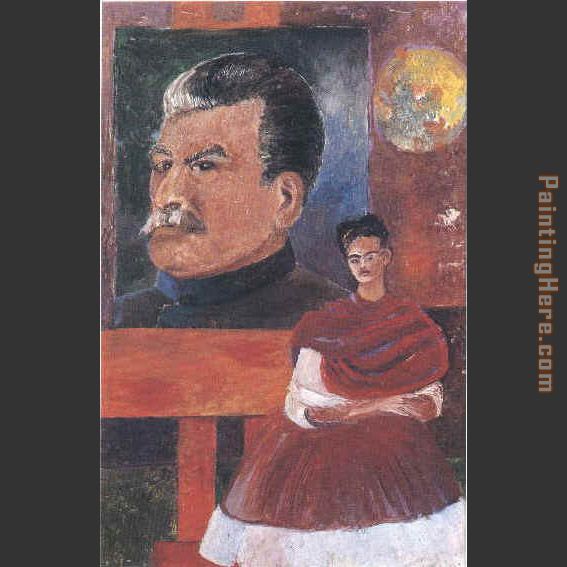 Frida and Stalin painting - Frida Kahlo Frida and Stalin art painting